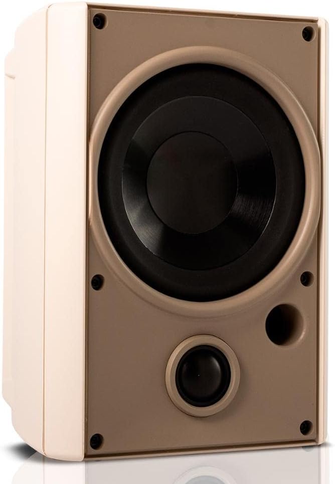 Proficient Audio Outdoor Speaker with 5-1/4" Polypropylene Woofer and 1" Pivoting Supernil Tweeter, Pair, White | AW525WHT