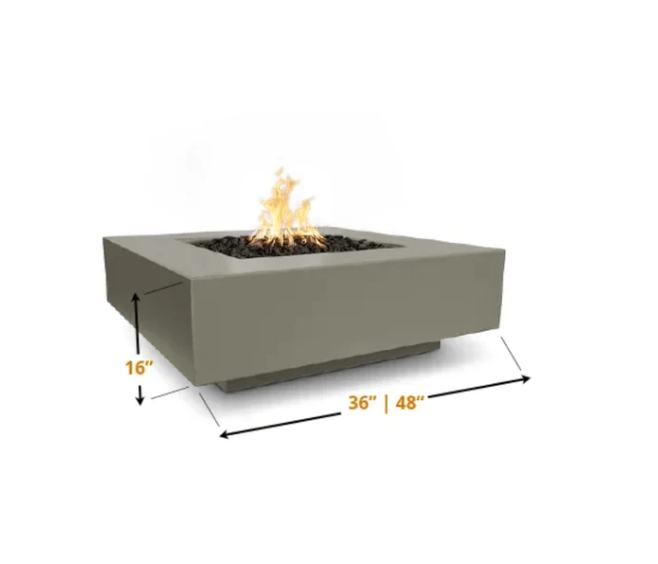 The Outdoor Plus 36" Square Cabo Outdoor Fire Pit - Corten Steel - Match Lit - Natural Gas | OPT-CBSQ36CS-NG