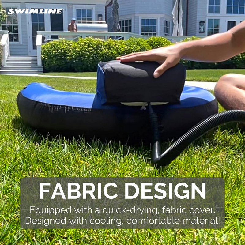 Swimline Inflatable Nylon Fabric Covered Swimming Pool Float U-Seat | SW90465