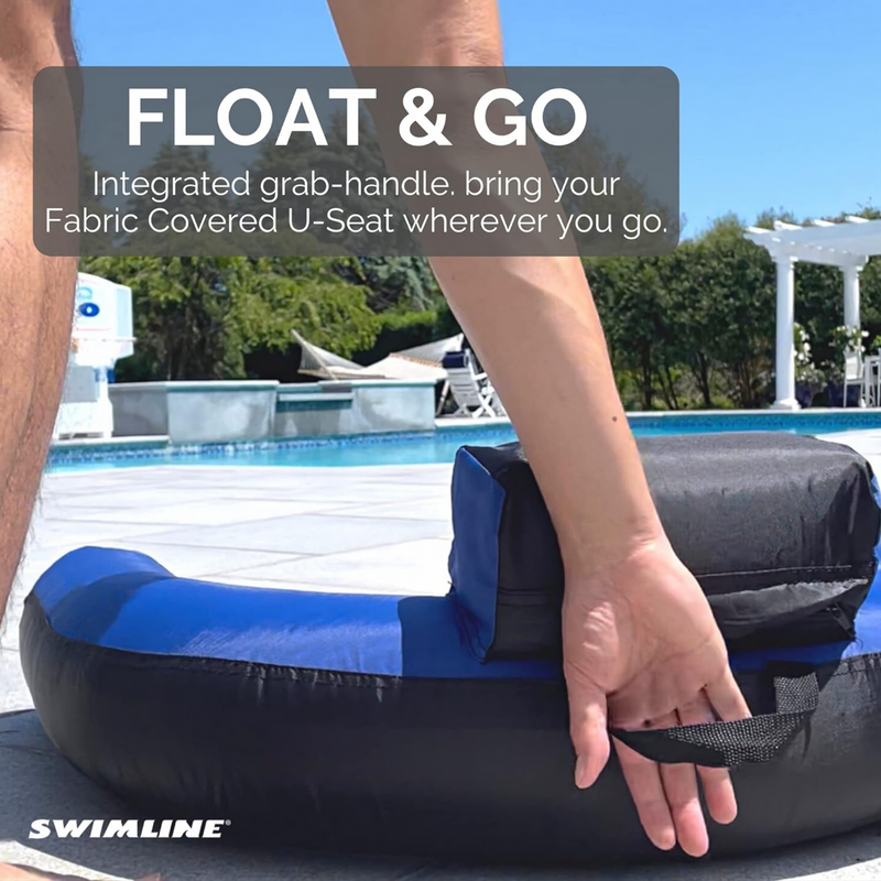 Swimline Inflatable Nylon Fabric Covered Swimming Pool Float U-Seat | SW90465