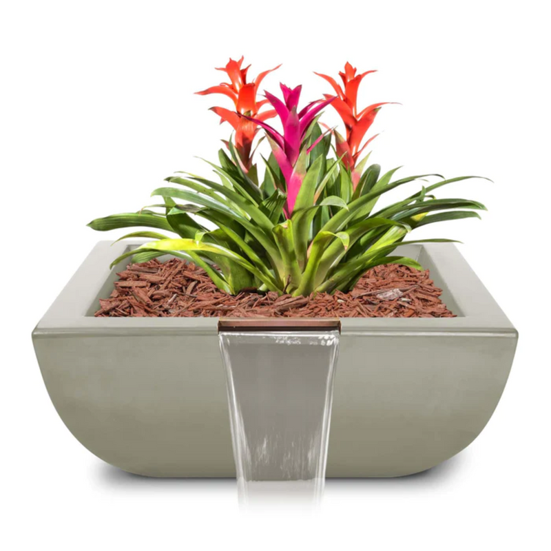 The Outdoor Plus 24" Square Maya Planter Bowl - GFRC Concrete - Ash -  | OPT-24SP-ASH