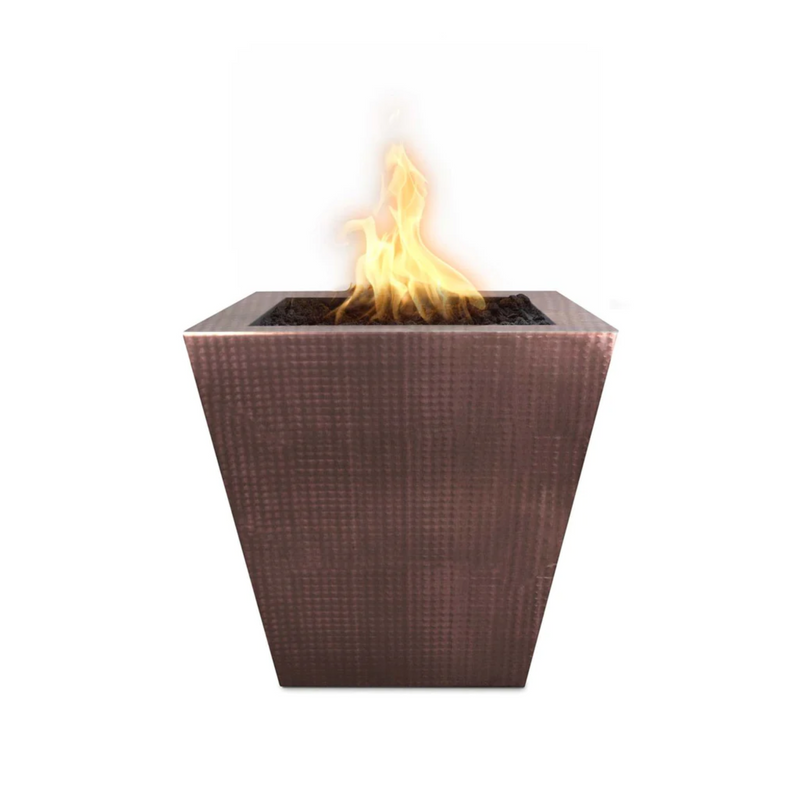 The Outdoor Plus 24" Square Vista Outdoor Fire Pillar - Copper - Match Lit - Natural Gas | OPT-FPT2500-NG