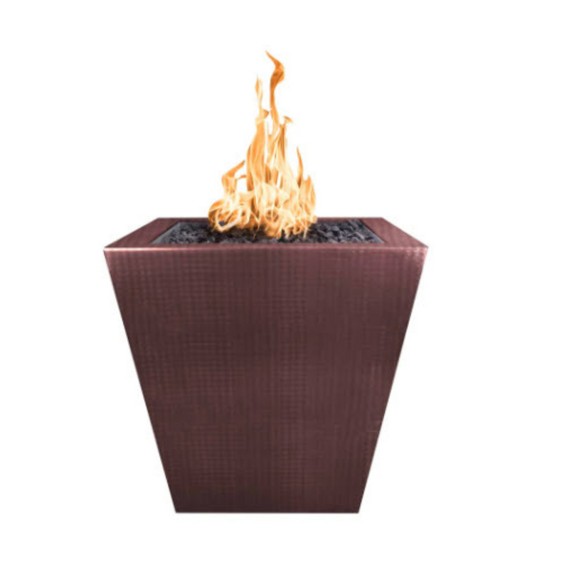 The Outdoor Plus 24" Square Vista Outdoor Fire Pillar - Corten Steel - Match Lit - Natural Gas | OPT-FPTCS2500-NG