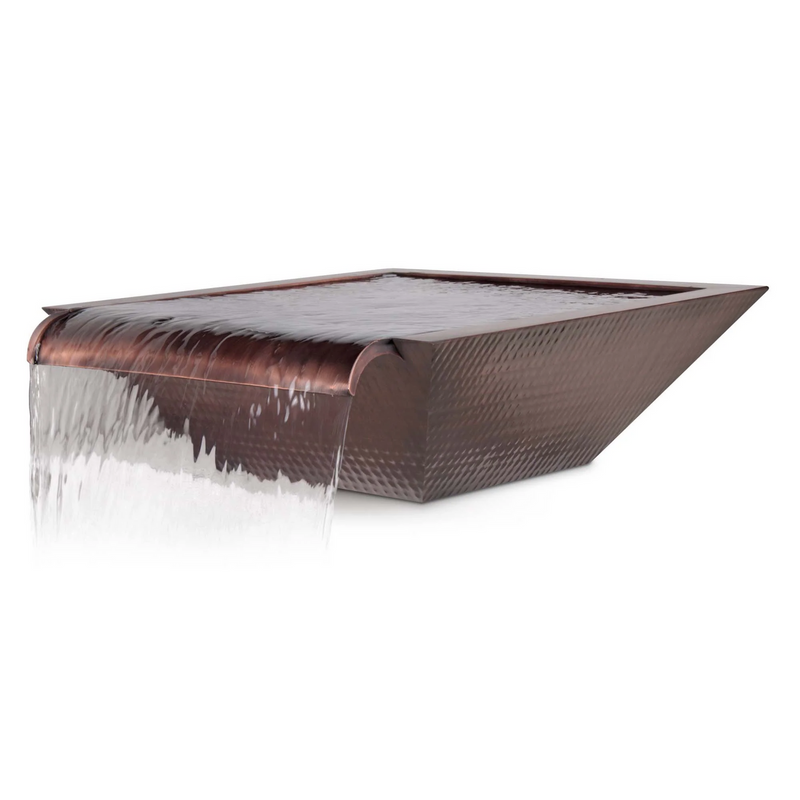 The Outdoor Plus 24" Maya Hammered Copper Water Bowl - Wide Spillway | OPT-24SCXW