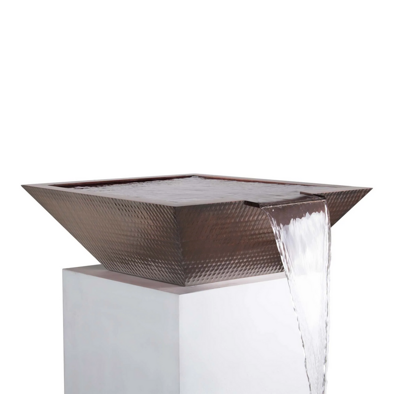 The Outdoor Plus 24" Maya Stainless Steel Water Bowl - Wide Spillway | OPT-24SQSSWS