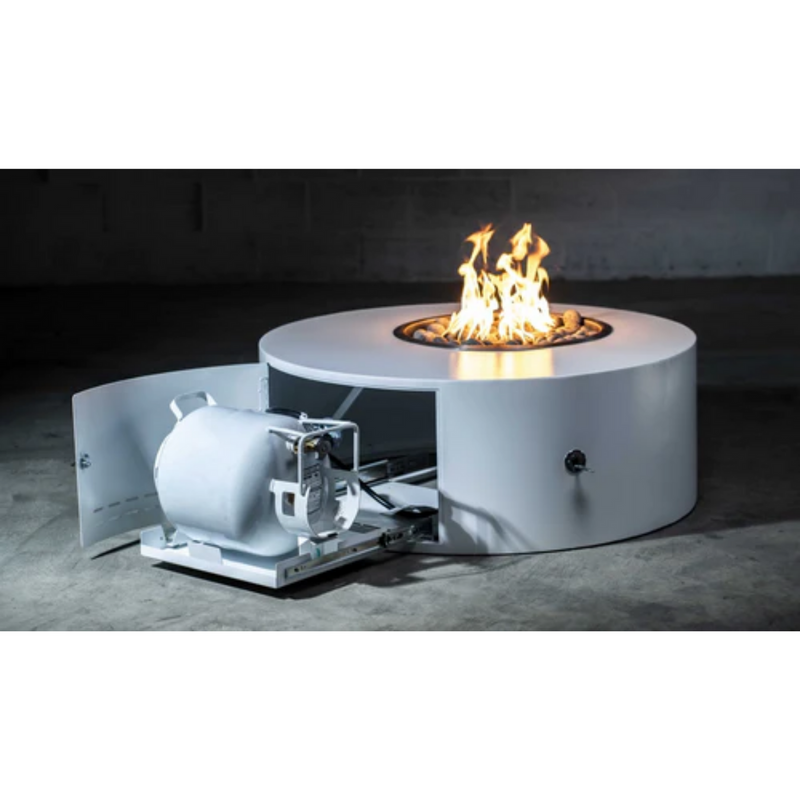 The Outdoor Plus 42" Round Isla Outdoor Fire Pit - Stainless Steel - Match Lit - Natural Gas | OPT-IFPSS42-NG