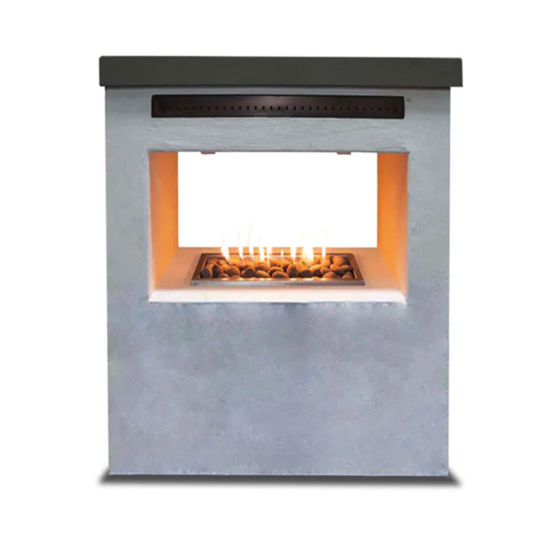 The Outdoor Plus 48" Rectangular RTF Outdoor Fireplace - Hardieboard & Steel Frame - Match Lit - Natural Gas | OPT-RTFFP48-NG