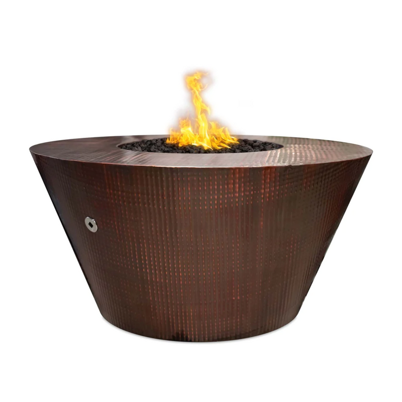 The Outdoor Plus 48" Round Martillo Outdoor Fire Pit - Copper - Match Lit - Natural Gas | OPT-48RM-NG