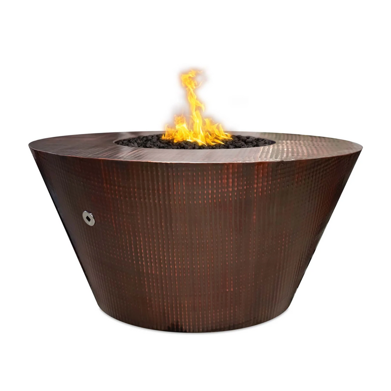 The Outdoor Plus 48" Round Martillo Outdoor Fire Pit - Corten Steel - Match Lit - Natural Gas | OPT-48RMCS-NG