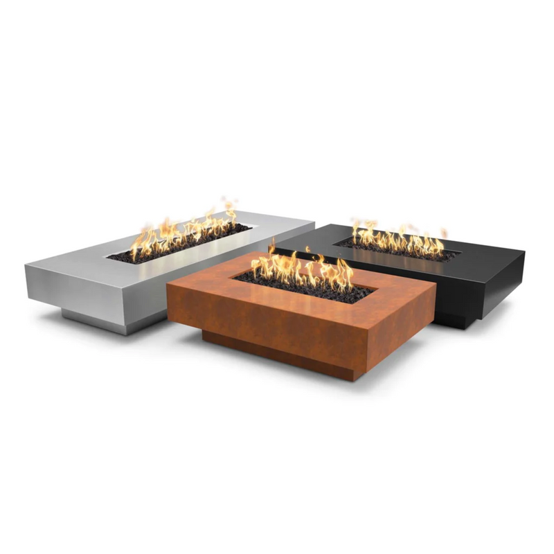 The Outdoor Plus 56" Rectangular Cabo Outdoor Fire Pit - Copper - Match Lit - Natural Gas | OPT-CBLN56CPR-NG