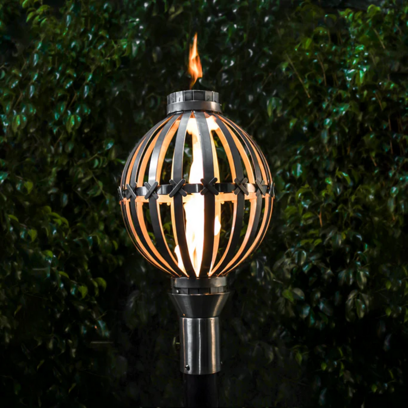 The Outdoor Plus, Globe Original TOP Torch & Post Complete - Stainless Steel - Natural Gas | OPT-TPK2NG