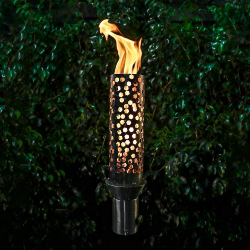 The Outdoor Plus, Honeycomb Original TOP Torch & Post Complete - Stainless Steel - Liquid Propane | OPT-TPK14LP