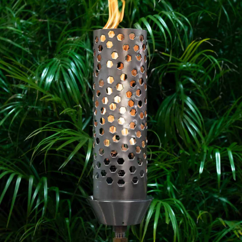 The Outdoor Plus, Honeycomb Original TOP Torch & Post Complete - Stainless Steel - Natural Gas | OPT-TPK14NG