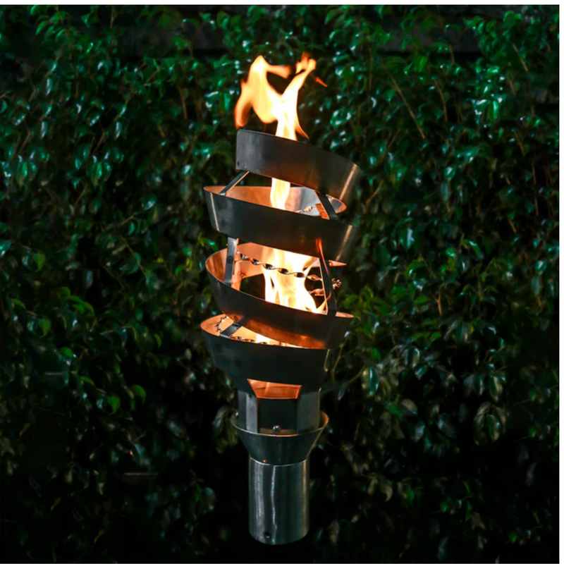 The Outdoor Plus, Spiral Original TOP Torch & Post Complete - Stainless Steel - Natural Gas | OPT-TPK12NG