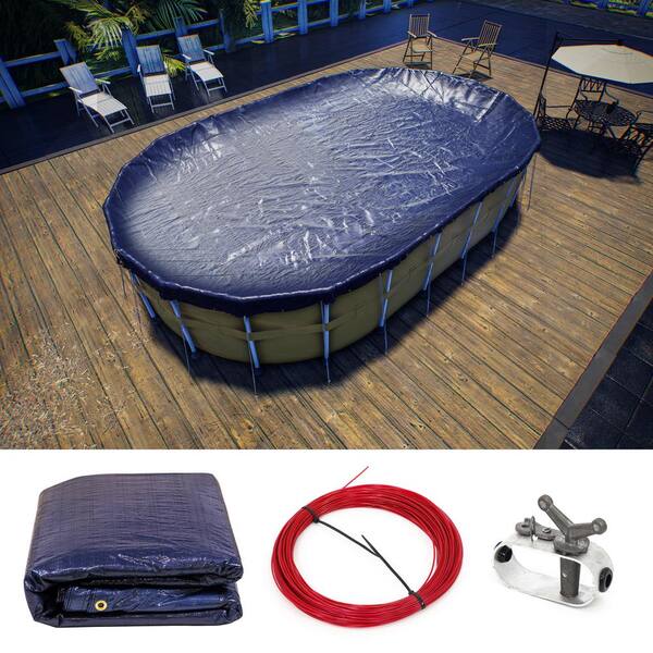 GLI 16 x 32-Feet Oval Above Ground Classic Swimming Pool Cover with 4' Overlap | 45-1632OV-CLA-4-BX