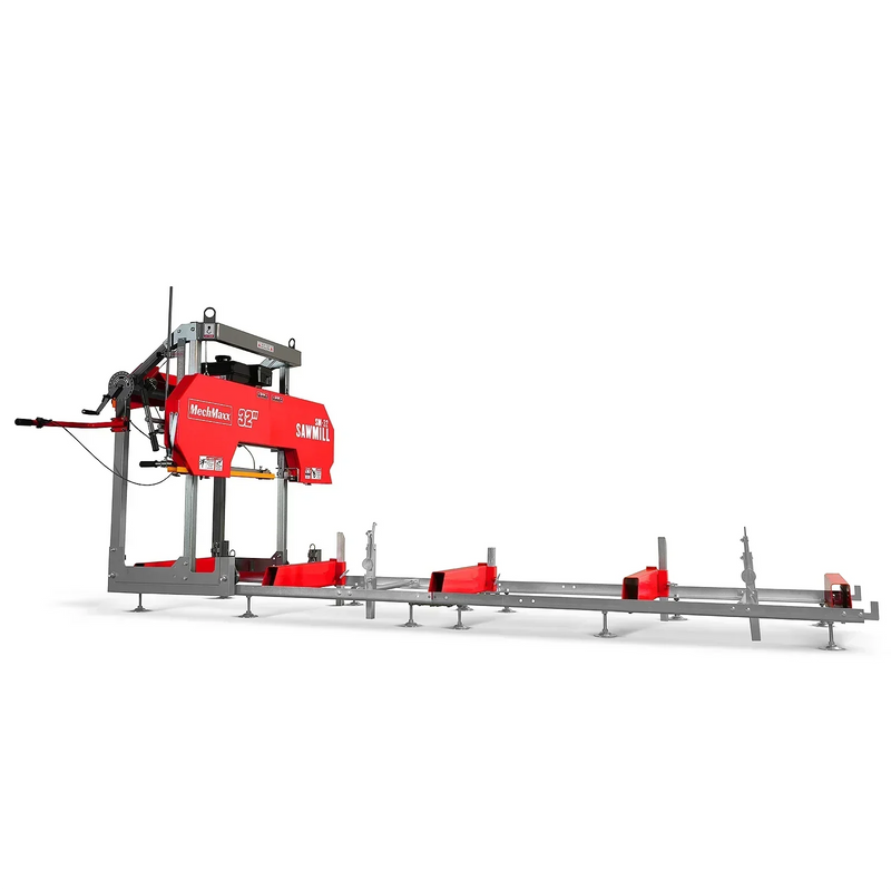 150167deposit 32" Portable Sawmill, 420cc 15HP Gasoline Engine, 29" Board Width, 32' Log Length, 14' Track Bed