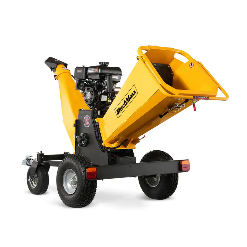 6 inch E-start Rato 420cc 15hp Gas Powered 4 - Wheel Drum Wood chipper with Taillight; Model B150