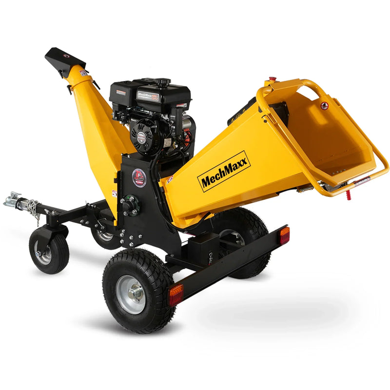 6 inch E-start Rato 420cc 15hp Gas Powered 4 - Wheel Drum Wood chipper with Taillight; Model B150